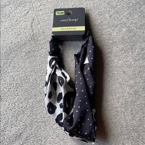 West Loop headband leopard and polka dot